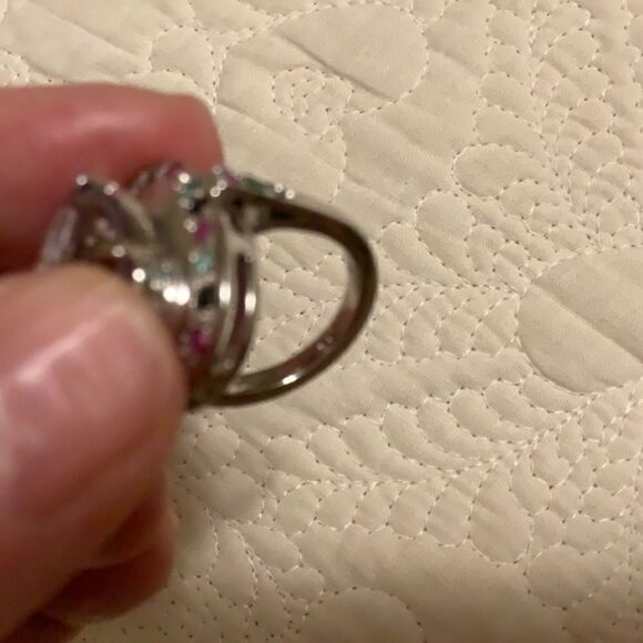𝅺sterling SILVER 925 AMETHYST/RUBY/EMERALD/SAPPHIRE WOMAN RING SIZE US 7.5​​ - Picture 11 of 12